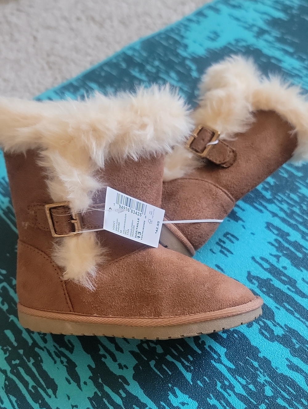 The Children's Place Brown Faux Fur Trim Girls Boots
